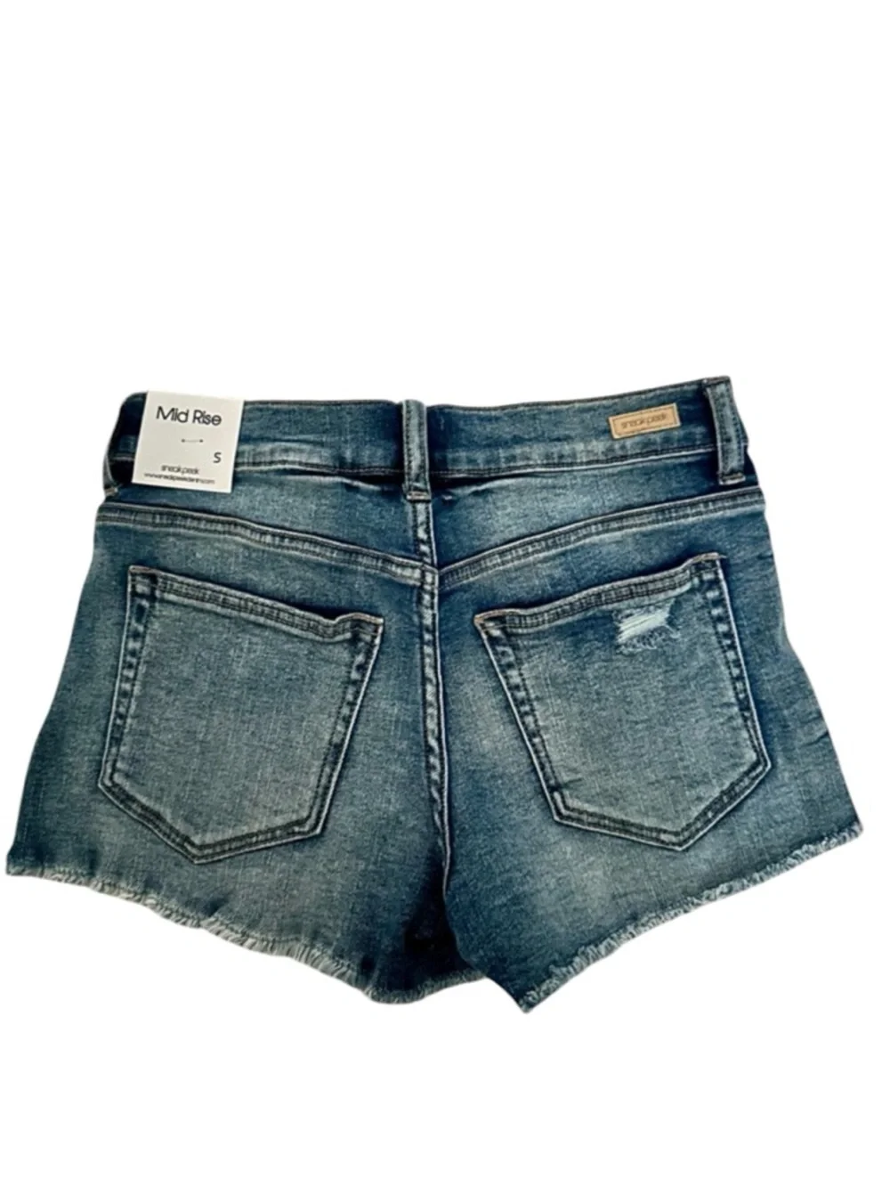 Sneak Peek Star Denim Shorts Small Distressed Mid Rise Cutoff NWT - Picture 4 of 6